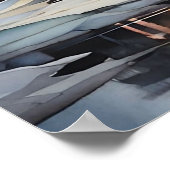 Nacht Gezellige Winter Cabin Poster (Hoek)