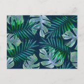 Nacht groene tropische bladeren briefkaart (Voorkant)