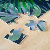 Nacht groene tropische bladeren legpuzzel (Zijkant)