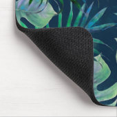 Nacht groene tropische bladeren muismat (Hoek)