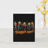 Nacht Halloween Dansende Zombie Kaart (Gele Bloem)