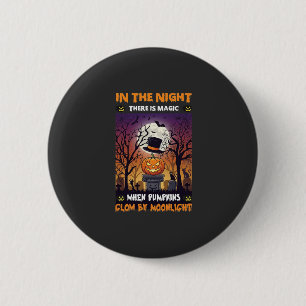 Nacht Halloween Pompoen Hoed Maan Kerkhof Ronde Button 5,7 Cm