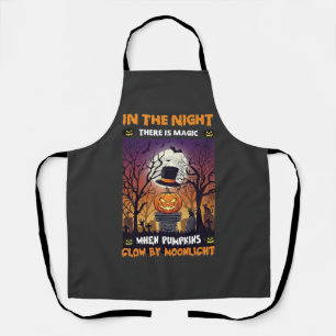 Nacht Halloween Pompoen Hoed Maan Kerkhof Schort