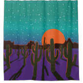 Nacht in Arizona Desert Saguaro Cactus Douchegordijn (Voorkant)