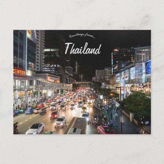 Nacht in Bangkok Thailand Briefkaart (Voorkant)