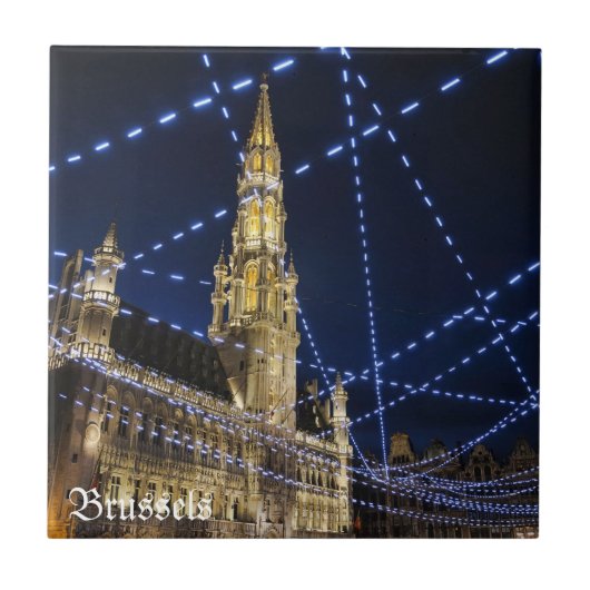 Nacht in Brussel Tegeltje (Voorkant)