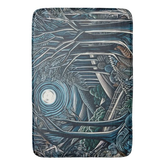 Nacht in de Bossen Badmat (Voorkant Verticaal)