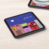 Nacht in de stad bier onderzetter (Linkerzijde)