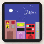 Nacht in de stad bier onderzetter (Voorkant)