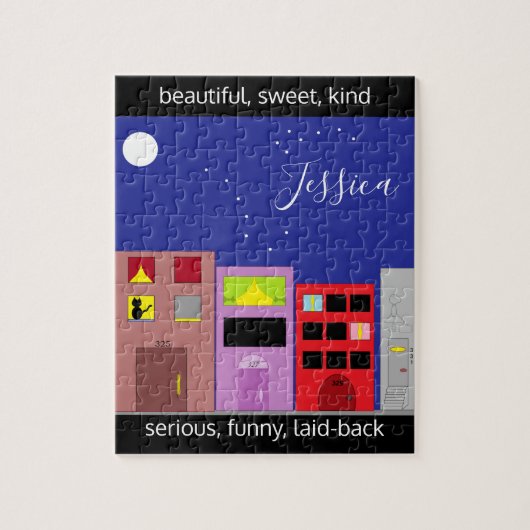 Nacht in de stad legpuzzel (Verticaal)