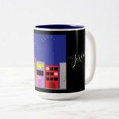 Nacht in de Stad: Tweekleurige Koffiemok (Voorkant rechts)