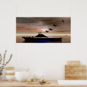 Nacht in de Stille Oceaan Poster (Keuken)