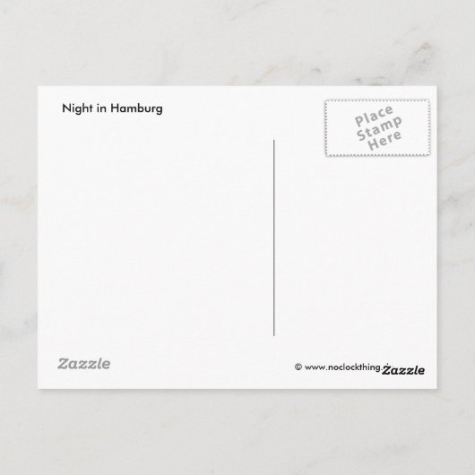 Nacht in Hamburg Briefkaart (Achterkant)