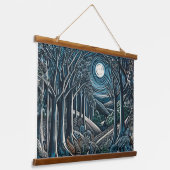 Nacht in het Hout Hangend Wandkleed (Gebogen)