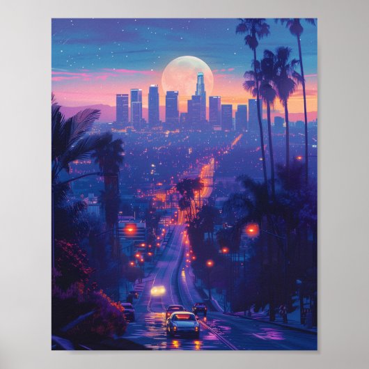 Nacht in Los Angeles California USA Poster (Voorkant)