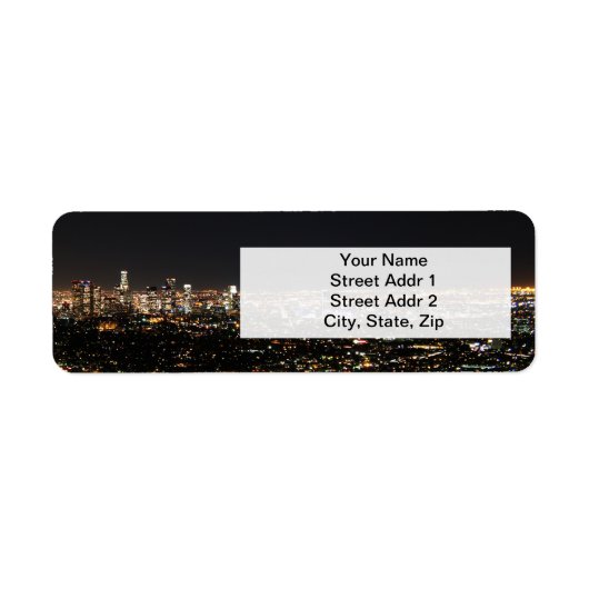 Nacht in Los Angeles Return Address Label (Voorkant)