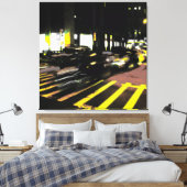 Nacht in Manhattan Canvas Afdruk (Insitu (Slaapkamer))