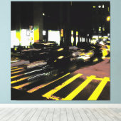 Nacht in Manhattan Canvas Afdruk (Insitu (Houten vloer))