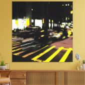 Nacht in Manhattan Canvas Afdruk (Insitu (Woonkamer))