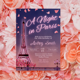 Nacht in Parijs - Birthday Kaart