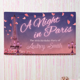 Nacht in Parijs - Birthday Spandoek