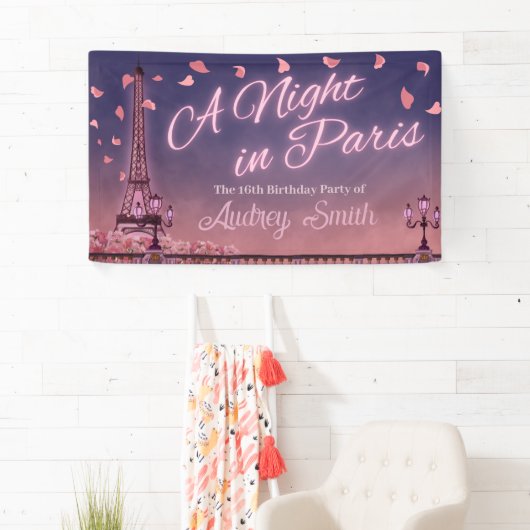 Nacht in Parijs - Birthday Spandoek (Insitu)