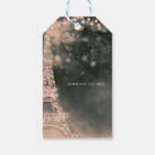 Nacht in Parijs Eiffeltoren & Lichten Elegante gun Cadeaulabel (Achterkant)