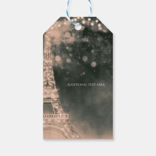 Nacht in Parijs Eiffeltoren & Lichten Elegante gun Cadeaulabel (Achterkant)