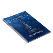 Nacht in Parijs onder de sterren Whimsical Starry Notitieboek (Rechterzijde)