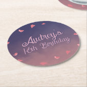 Nacht in Parijs Verjaardag Ronde Kartonnen Onderzetter (Gebogen)