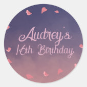 Nacht in Parijs Verjaardag Ronde Sticker (Voorkant)