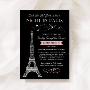 Nacht in Paris Eiffel Tower Dad Daughter Dance Kaart
