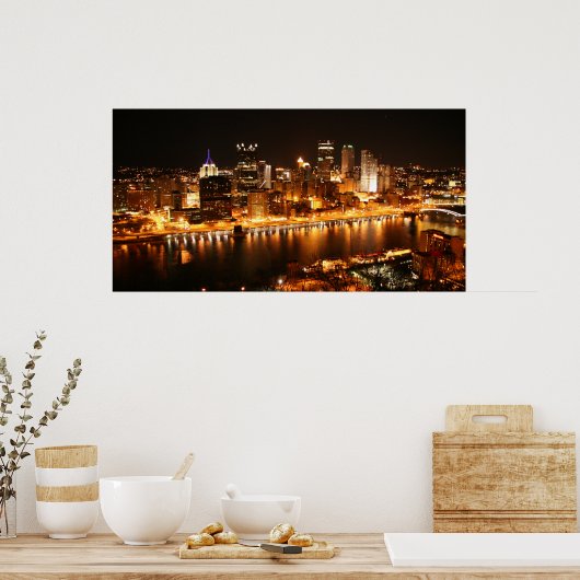 Nacht in Pittsburgh Poster (Keuken)