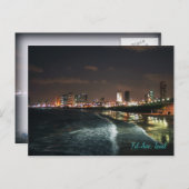 Nacht in Tel Aviv, Israël Briefkaart (Voorkant / Achterkant)