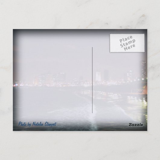 Nacht in Tel Aviv, Israël Briefkaart (Achterkant)