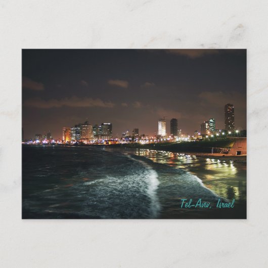 Nacht in Tel Aviv, Israël Briefkaart (Voorkant)