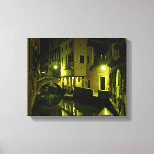 Nacht in Venetië Canvas Afdruk (Voorkant)