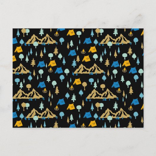 Nacht in zomerkampel briefkaart (Voorkant)