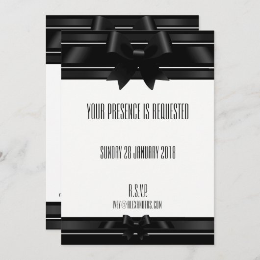 Nacht in zwart-wit formele uitnodiging (Voorkant / Achterkant)