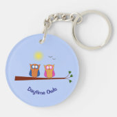 Nacht is Dag bezit douanetekst blauw 2-zijdig Sleutelhanger (Achterkant)