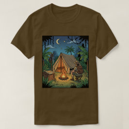 Nacht Kampvuur Onder Sterren Avonturen T-shirt