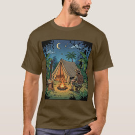 Nacht Kampvuur Onder Sterren Avonturen T-shirt