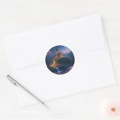 Nacht Kasteel Vier Ronde Sticker (Envelop)