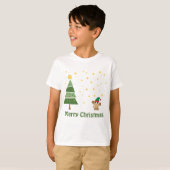 Nacht kerstscène met Cute Monkey T-shirt (Voorkant volledig)