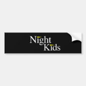 Nacht Kinder zwarte Bumpersticker (Voorkant)