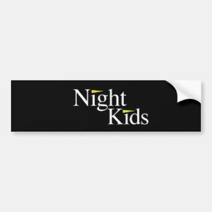 Nacht Kinder zwarte Bumpersticker