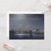 Nacht landschap in Venetië (Italiaanse stad) Kaart (Voorkant / Achterkant in situ)