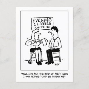 Nacht-lessen volwasseneneducatie en nachtclub briefkaart