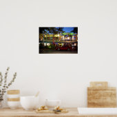 Nacht leven op Ocean Drive, South Beach, Miami Poster (Keuken)