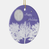 Nacht maan en sterren bomen silhouette art keramisch ornament (Rechts)